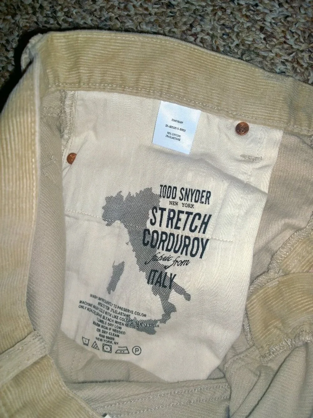 TODD SNYDER 5-Pocket Italian Corduroy Pants